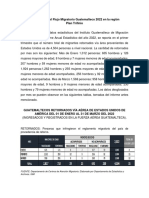 Estadísticas de Migrantes Guatemaltecos Retornados Región Trifinio Año 2022