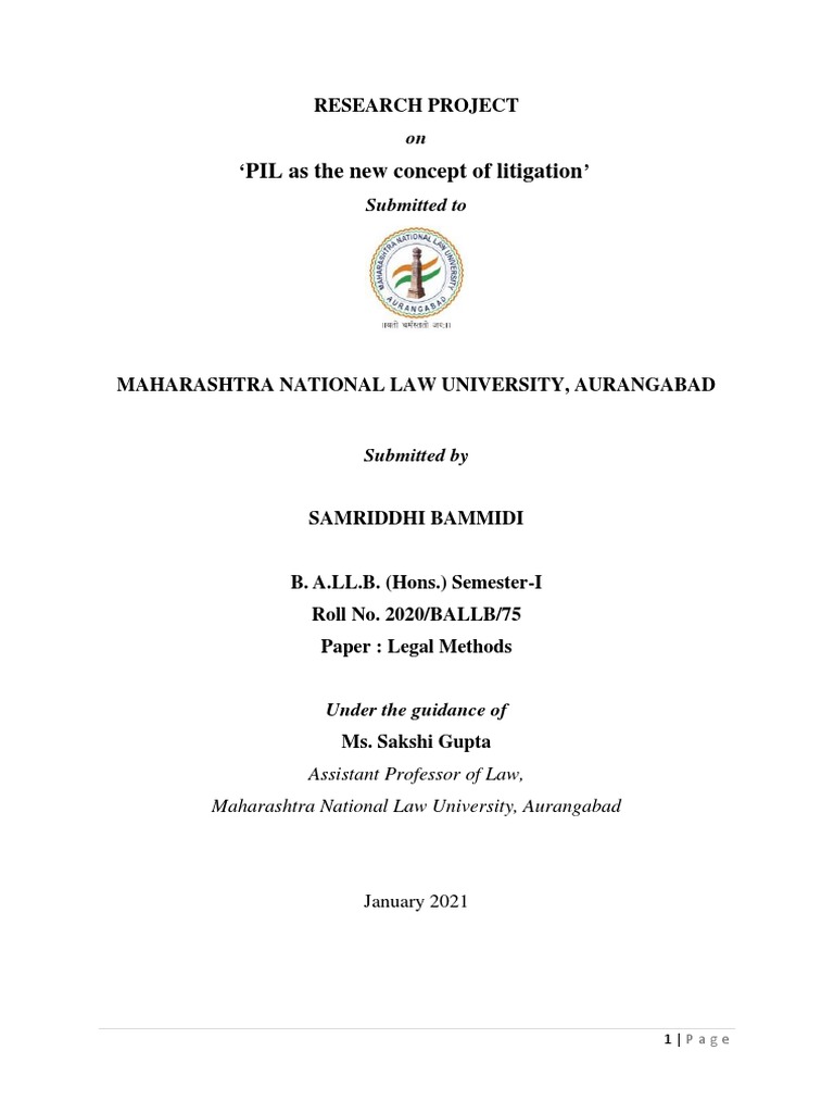 Public Interest Litigation as an Instrument of Social Change A Study