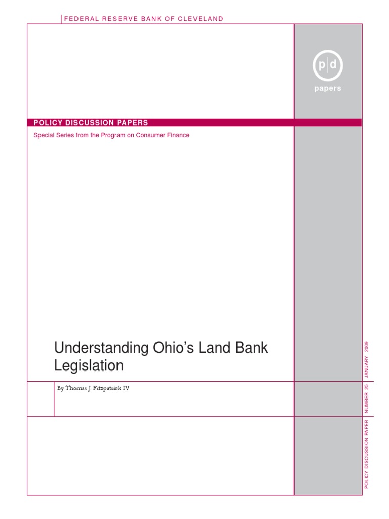 Policy Analysis of New Land Bank Law PDF Foreclosure Taxes