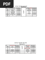 1st Form Schedule For EOT Test April 2022