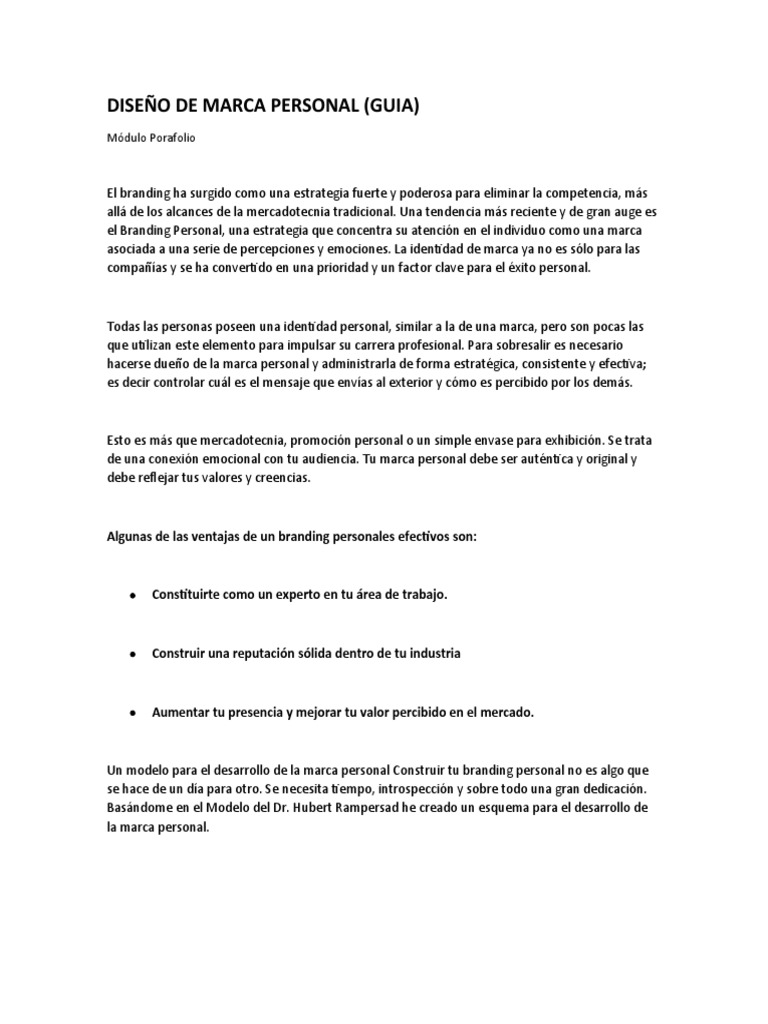 Ejemplos de Portafolio de Marca Personal | PDF | Marca | Gestión de la ...