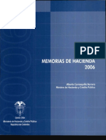 Memorias de Hacienda 2006: Análisis de la situación económica y fiscal de Colombia