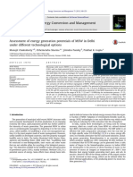 Assessment of Energy Generation Potentials of MSW in Delhi Under Different Technological Options