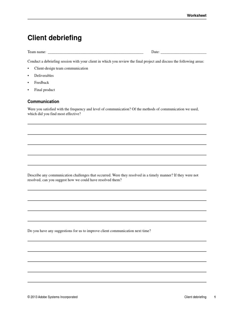 Client Debrief PDF