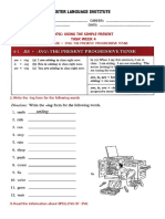 Ister Language Institute: Topic: Using The Simple Present Task Week 4