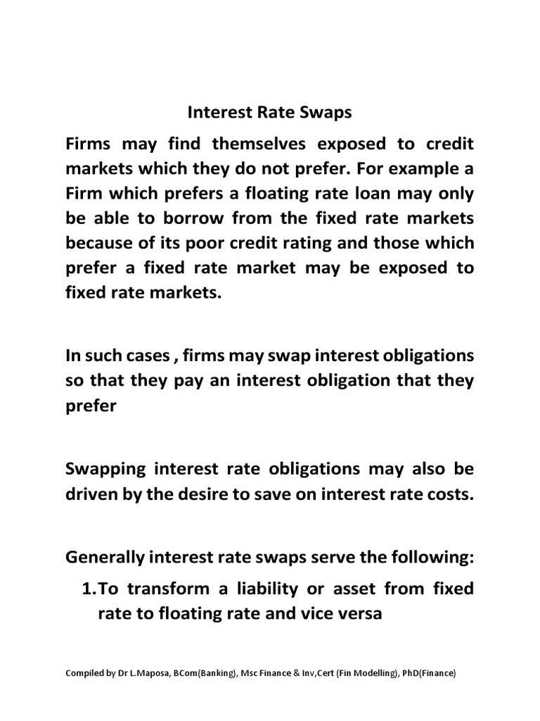Interest Rate Swaps | PDF | Swap (Finance) | Interest