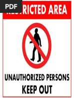 Restricted Area Sign