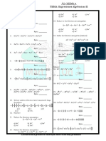 Expresiones Algebraicas II