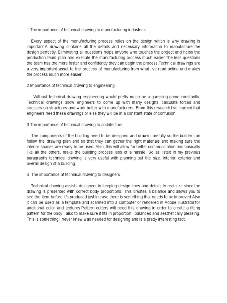 Assignment 2 The Importance of Technical Drawing PDF