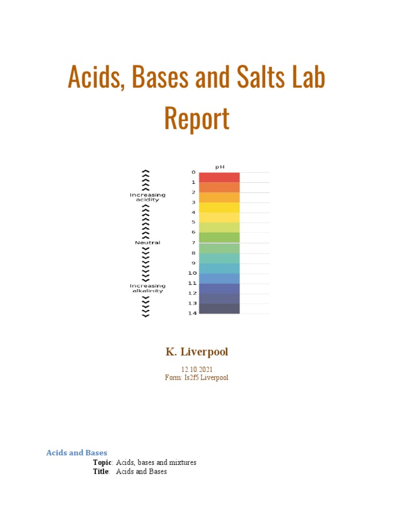 Household Acids and Bases Experiment | PDF | Ph | Acid