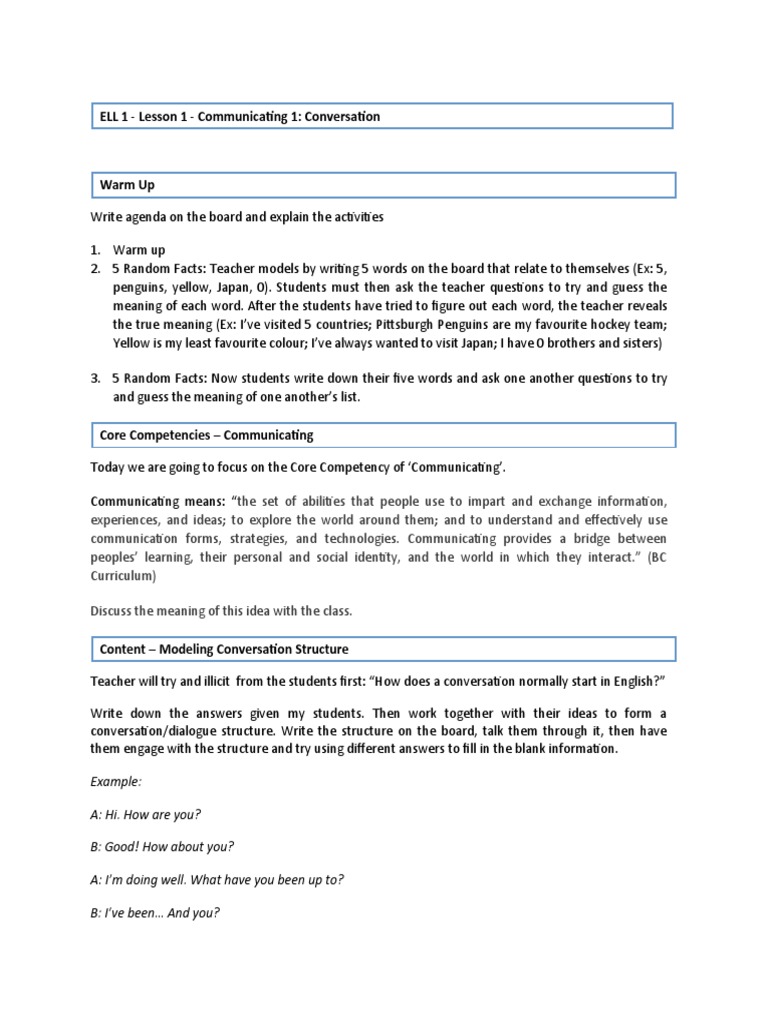Lesson 1 - Detailed Lesson Plan | PDF | Question | Verb
