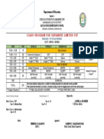 Timetable For Pilot f2f Modality