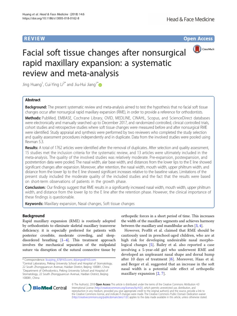 Facial Soft Tissue Changes After Nonsurgical Rapid Maxillary Expansion