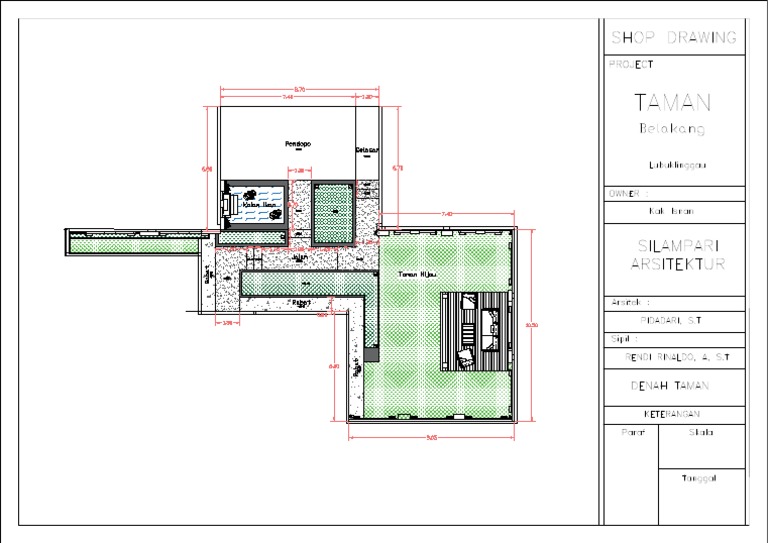 Denah Ukuran Taman Belakang-Model | PDF