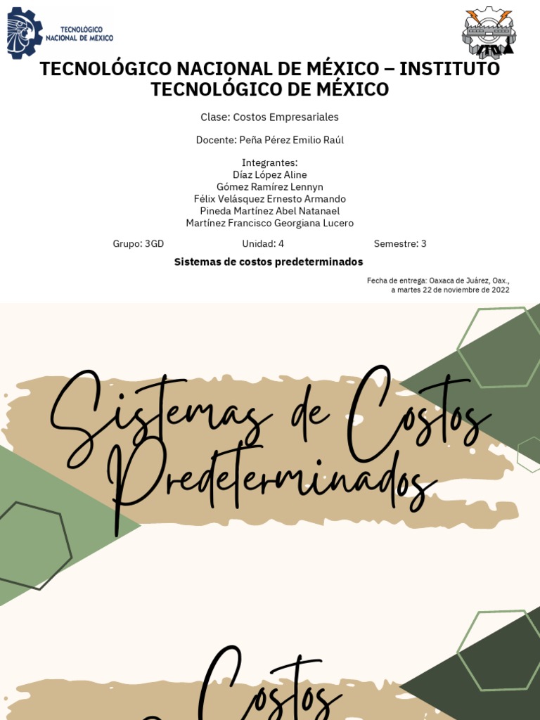 Definición de Costos Predeterminados | PDF | Costo | Presupuesto