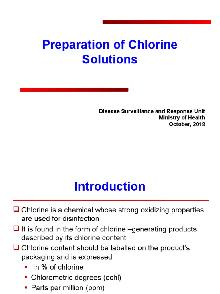 Chlorine Preparation PDF