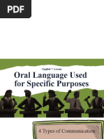 Oral Language Stance and Behavior