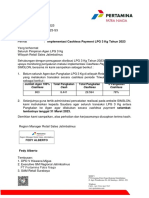 Surat No 147 TGL 24 Jan 2023 Perihal Implementasi Cashless Payment LPG 3 KG Tahun 2023
