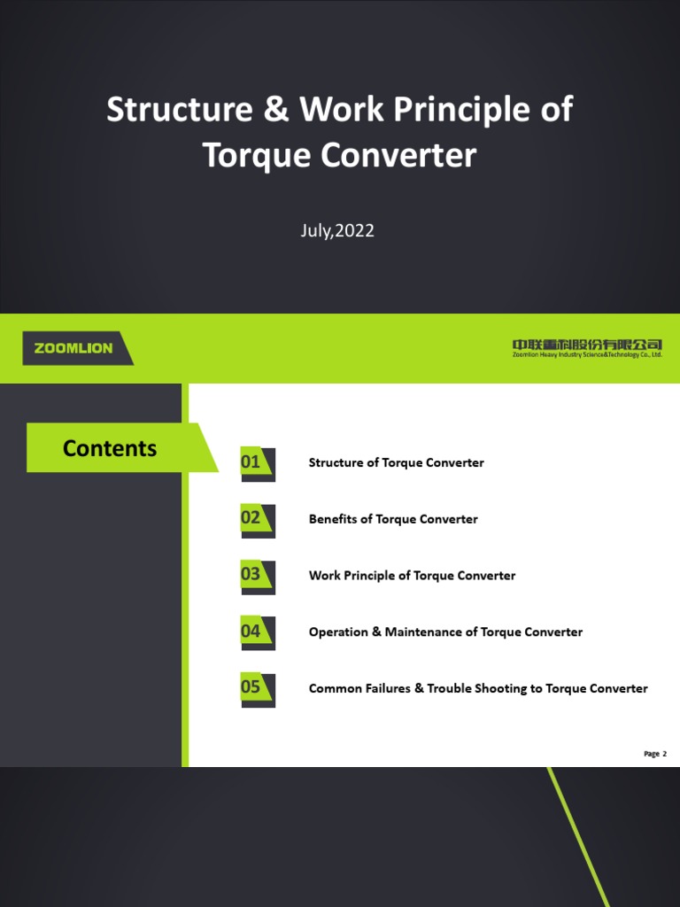 Structure & Work Principle of Torque Converter PDF Pump Valve