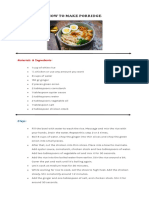 How To Make Porridge