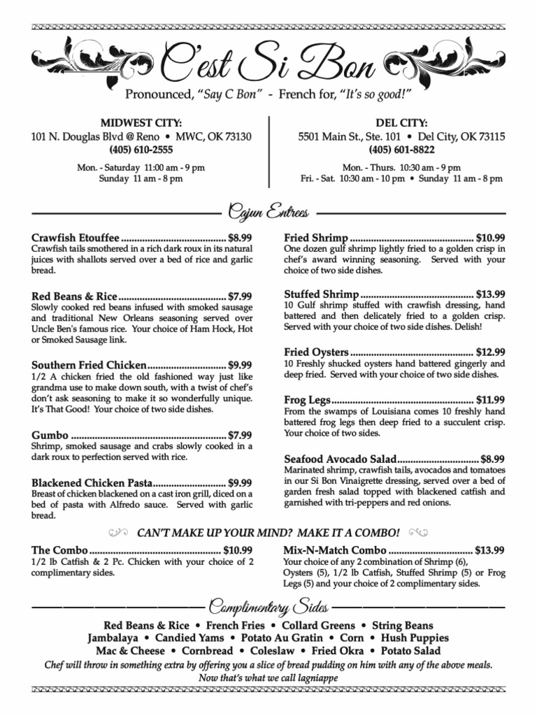 C'est+Si+Bon+Menu Oct2021 PDF Sausage Cuisine