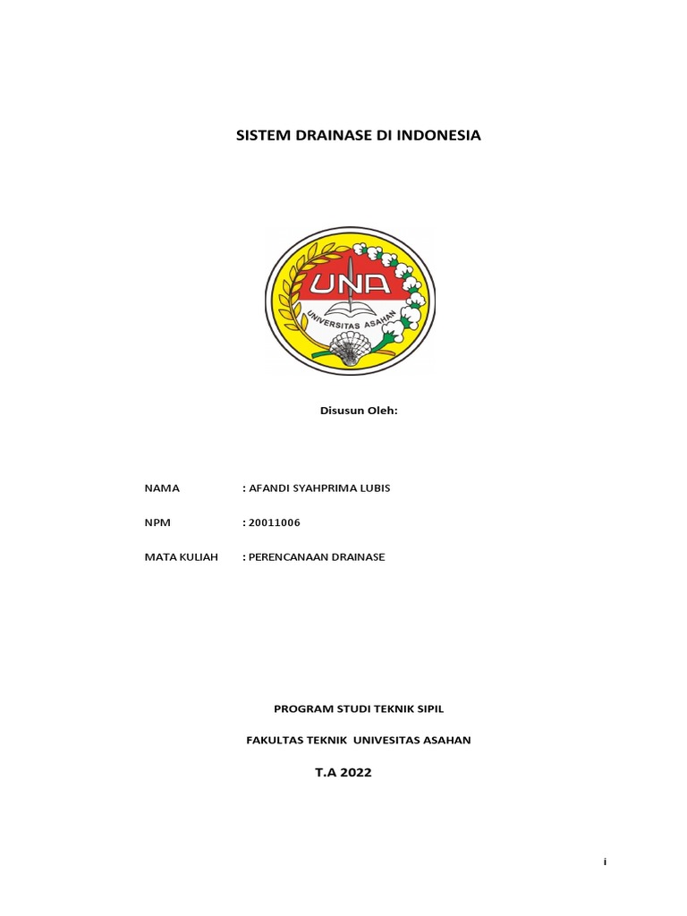 Sistem Drainase Indonesia: Klasifikasi dan Fungsi | PDF