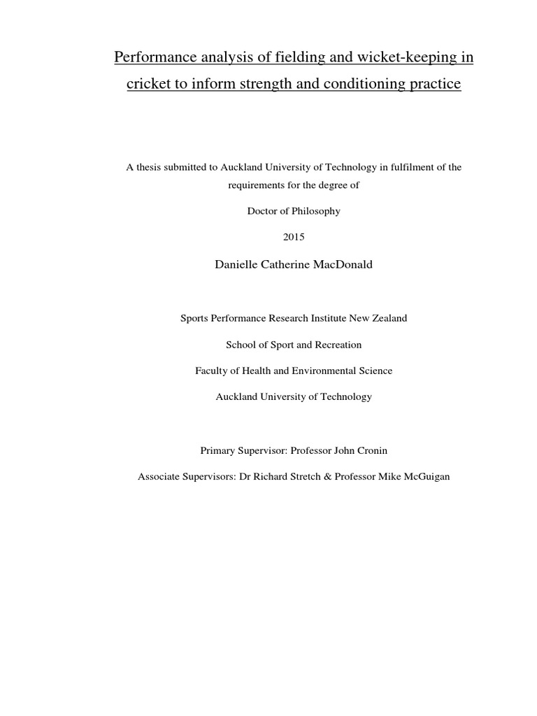 Macdonald D | PDF | Methodology | Cricket