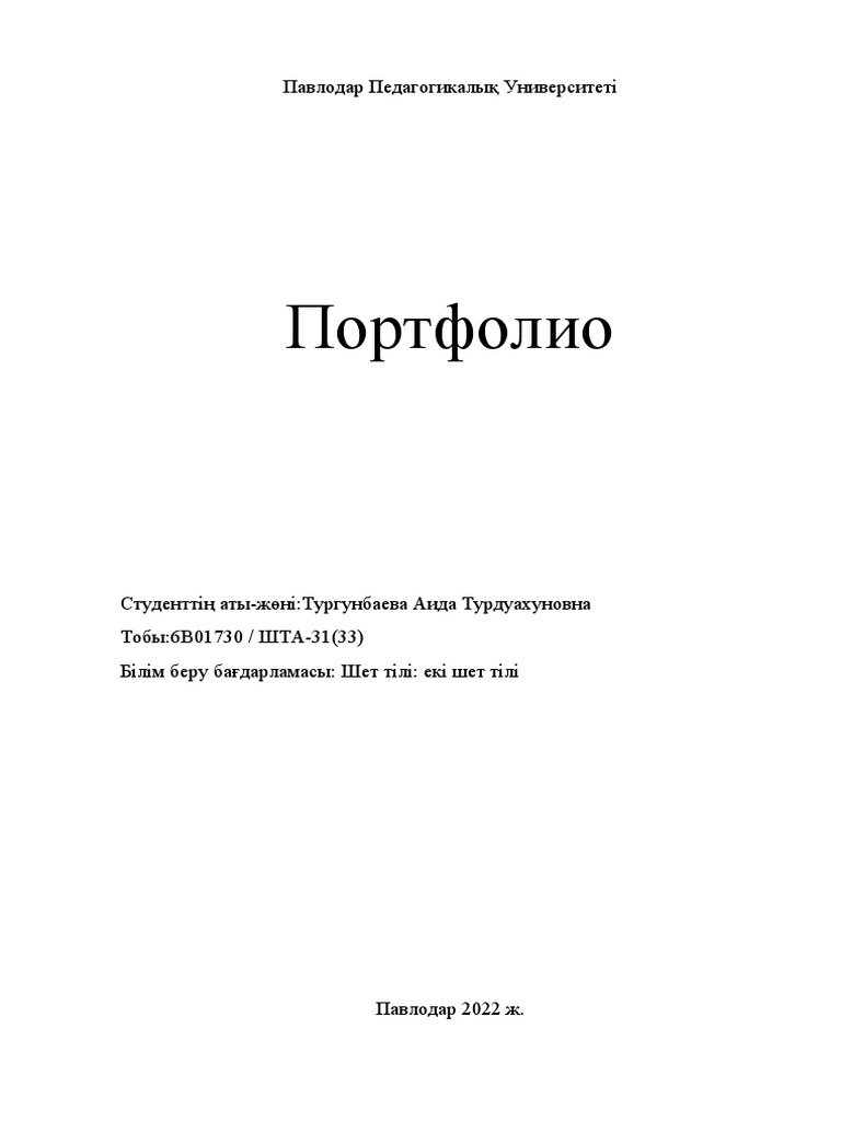 Портфолио | PDF