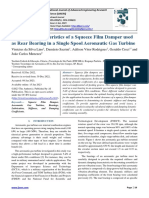 Dynamic Characteristics of A Squeeze Film Damper Used As Rear Bearing in A Single Spool Aeronautic Gas Turbine