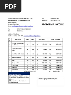 PROFORMA INVOICE