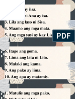 Pagbasa 1 Pangungusap