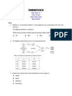 Biology III (INHERITANCE-MCQ)