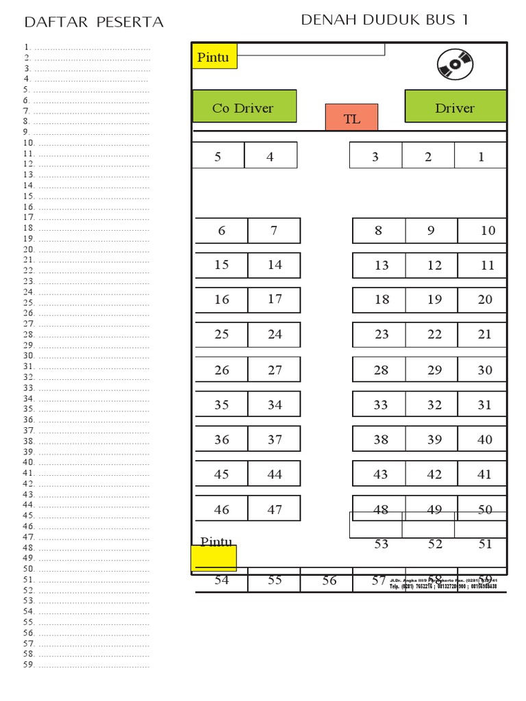 Denah Tempat Duduk Bus | PDF
