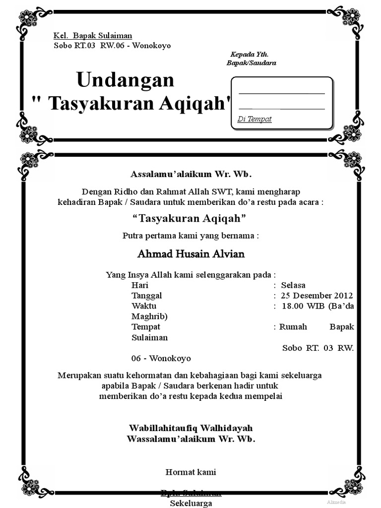 Tasyakuran Aqiqah | PDF