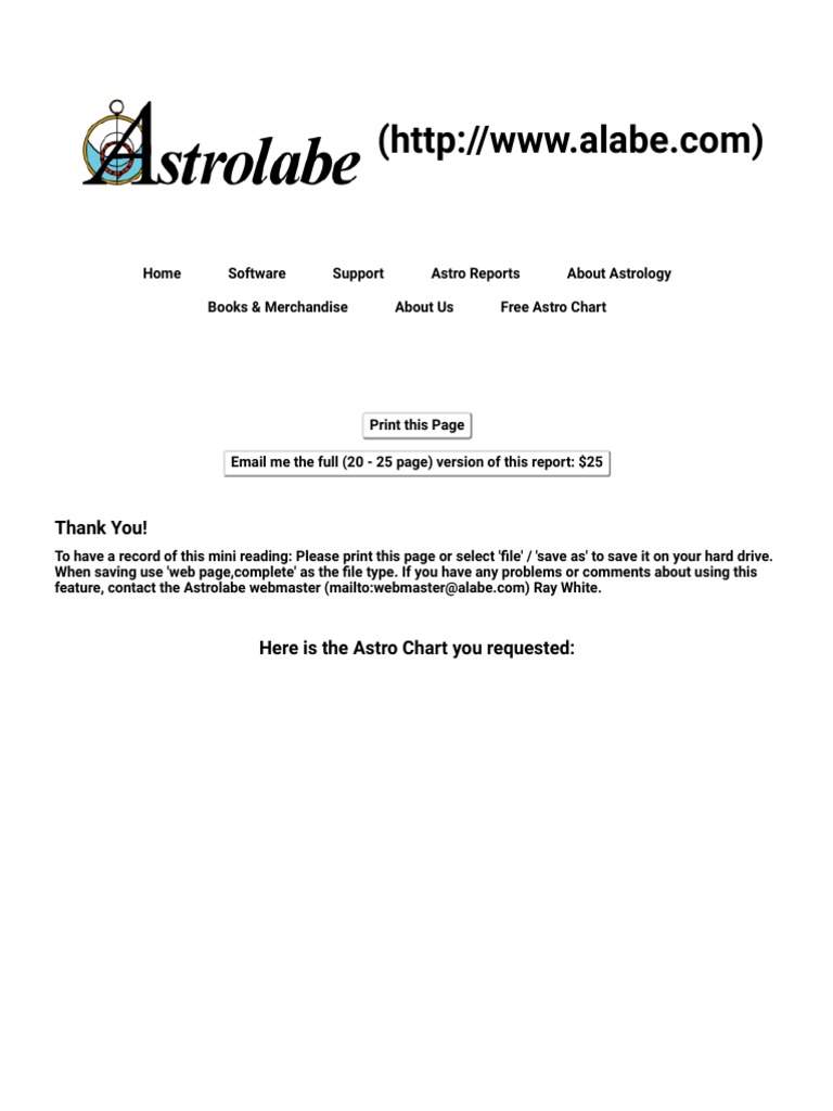 Astrolabe Free Chart PDF In Astrology Anger