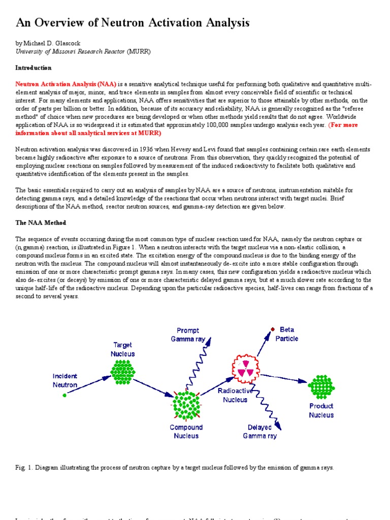 An Overview of Neutron Activation Analysis | PDF