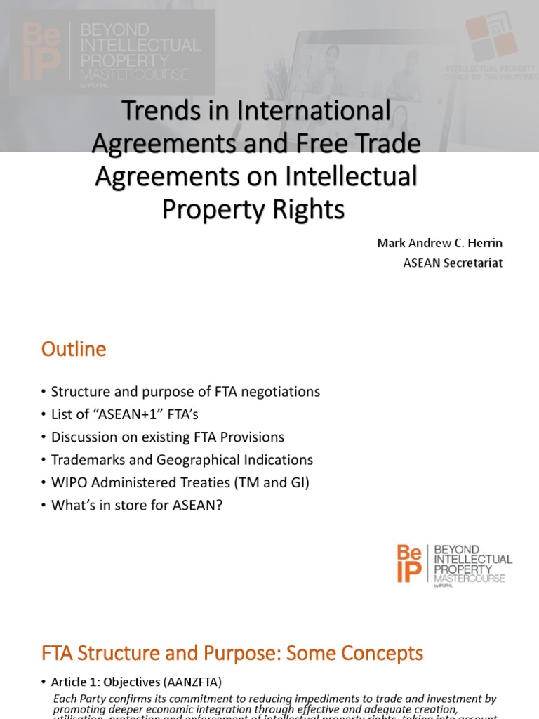 Trends in International Agreements and Free Trade Agreements On