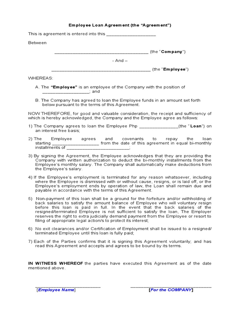 Image 1 for Employee Repayment Agreement Template