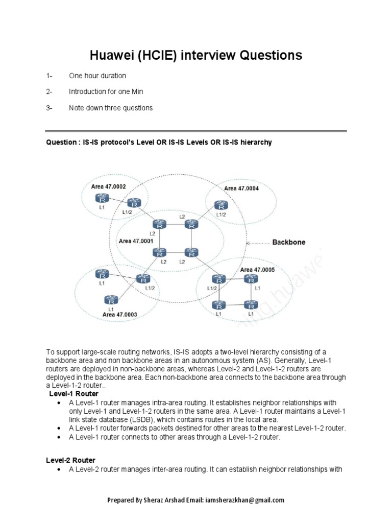 HCIE Interview Questions by Sheraz | PDF | Computer Network | Routing