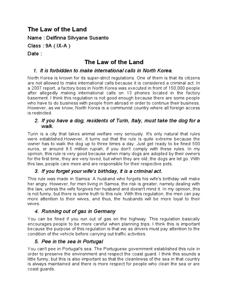 The Law of The Land PDF