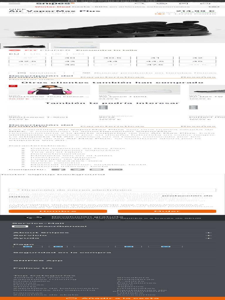 snipes nike air vapormax plus