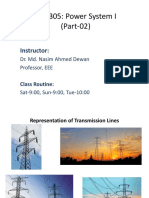 EEE 305 Power Systems I: Representation of Transmission Lines