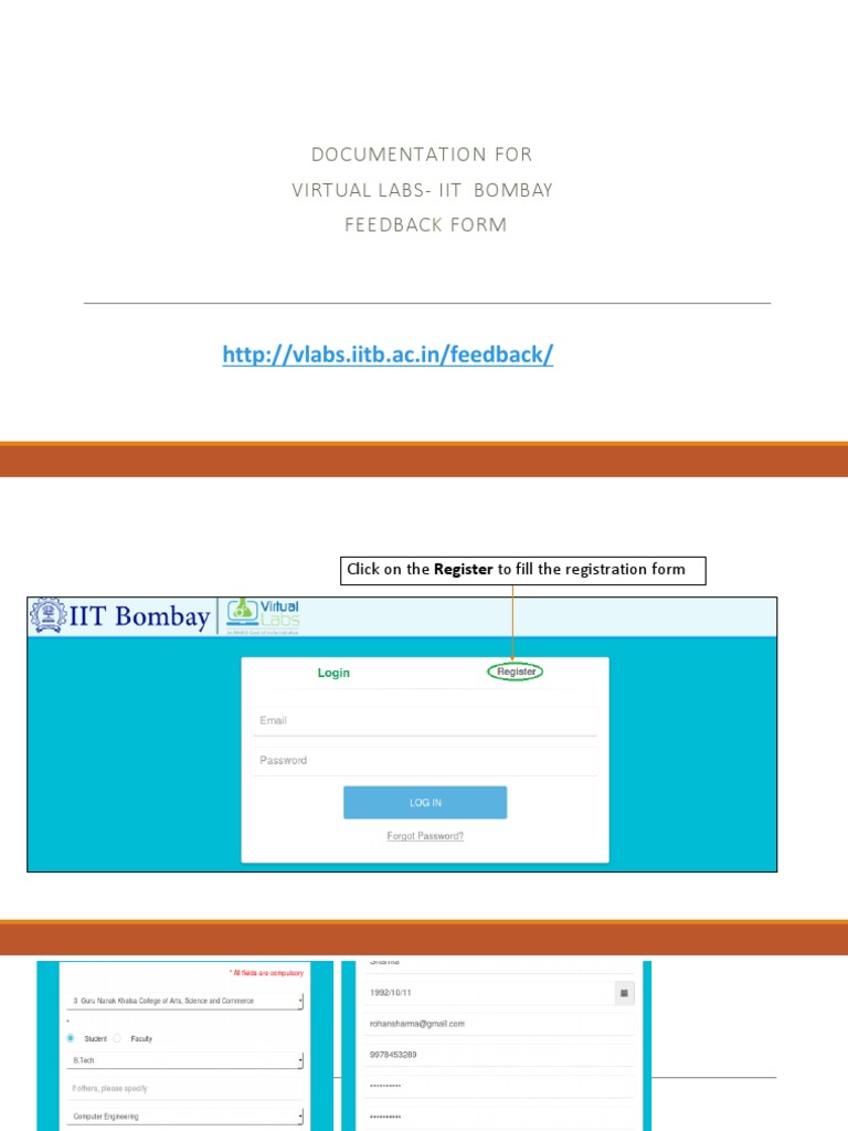Providing feedback to improve virtual labs at iit bombay a guide to