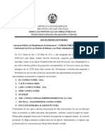 Acta Abertura Propostas Concurso Público SAA Balama Kwekwe