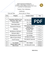 Program Schedule Valedictory