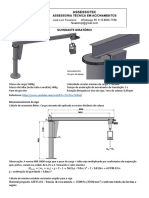 Guindaste giratório dimensionado com cálculos detalhados