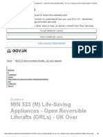 MIN 523 (M) Life-Saving Appliances - Open Reversible Liferafts (ORLs) - UK Over Capacity and Servicing Exemption