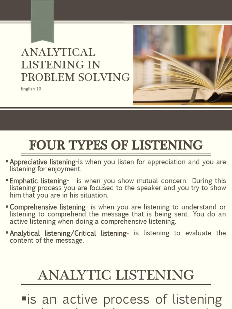 analytical listening in problem solving pdf
