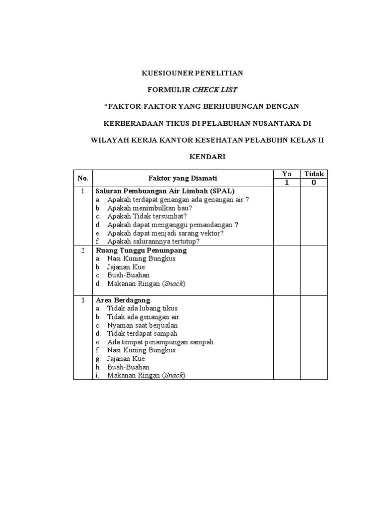 Kuisioner Penelitian | PDF