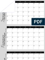 Plano mensal com calendário semanal